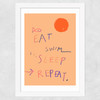 Eat Swim Sleep Repeat Wide White Frame