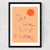 Eat Swim Sleep Repeat Medium Black Frame