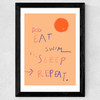 Eat Swim Sleep Repeat Wide Black Frame