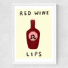Red Wine Lips Medium White Frame