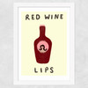Red Wine Lips Wide White Frame