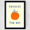 Squeeze The Day Orange Wide Black Frame