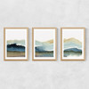 Blue Ink Triptych Medium Oak Frame