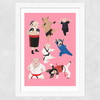 Pigs Martial Art Wide White Frame