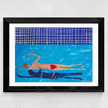 Red Swimmer Wide Black Frame