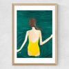 Yellow Swimmer Medium Oak Frame