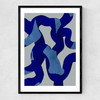 Abstract Brush Strokes 65X Narrow Black Frame