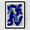 Abstract Brush Strokes 65X Medium Black Frame