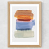 Abstract Brush Strokes 49 Wide Oak Frame
