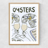 Oysters with Wine Narrow Oak Frame