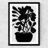 Potted Plant Silhouette I Medium Black Frame