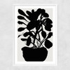 Potted Plant Silhouette I Narrow White Frame