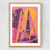 The Shard at Sunset Medium Oak Frame