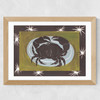 Crab Cancer Star Sign Wide Oak Frame