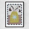 Star Vase Narrow Black Frame