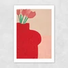 Red Bust Vase Unframed Print