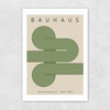 Bauhaus Green Curved Stripes Unframed Print
