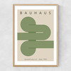 Bauhaus Green Curved Stripes