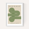 Bauhaus Green Curved Stripes