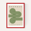 Bauhaus Green Curved Stripes