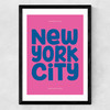 New York Typography Medium Black Frame