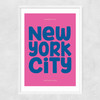 New York Typography Narrow White Frame