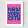 New York Typography Medium White Frame
