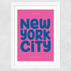 New York Typography Wide White Frame