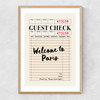Paris Guest Check Narrow Oak Frame
