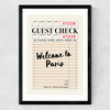 Paris Guest Check Medium Black Frame