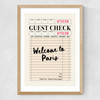 Paris Guest Check Medium Oak Frame