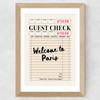 Paris Guest Check Wide Oak Frame