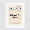 Paris Guest Check Narrow White Frame