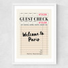 Paris Guest Check Medium White Frame