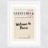 Paris Guest Check Wide White Frame