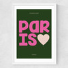 Paris Typography Medium White Frame