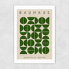 Bauhaus Green Semi Circles Unframed Print