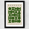 Bauhaus Green Semi Circles Wide Black Frame