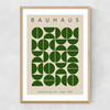 Bauhaus Green Semi Circles Narrow Oak Frame