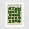 Bauhaus Green Semi Circles Narrow White Frame