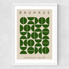 Bauhaus Green Semi Circles Medium White Frame