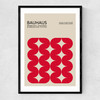 Bauhaus Red Curves Narrow Black Frame
