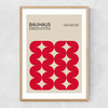 Bauhaus Red Curves Narrow Oak Frame