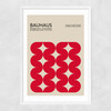 Bauhaus Red Curves Narrow White Frame
