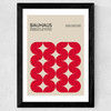 Bauhaus Red Curves Wide Black Frame