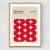 Bauhaus Red Curves Medium Oak Frame
