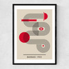 Bauhaus Red Circle Narrow Black Frame