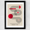 Bauhaus Red Circle Wide Black Frame