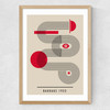 Bauhaus Red Circle Medium Oak Frame
