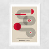 Bauhaus Red Circle Narrow White Frame